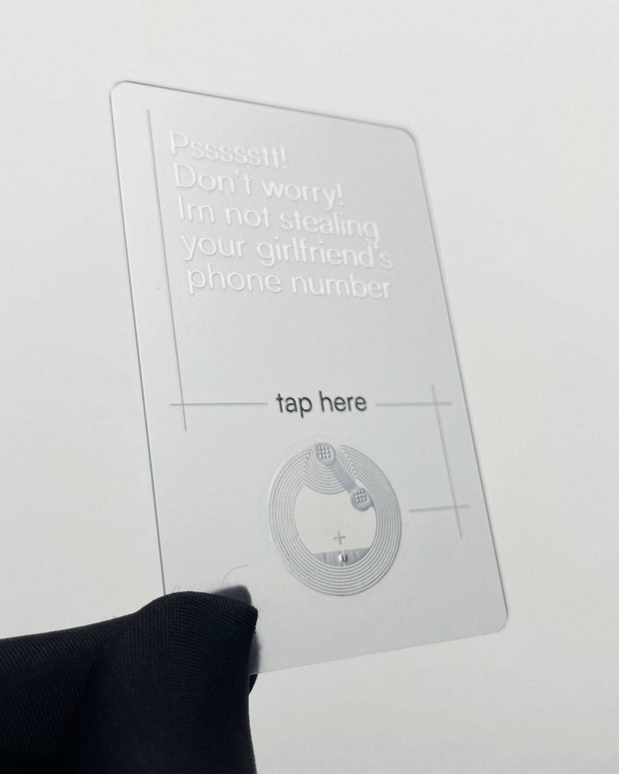 Custom Card PVC Transparent (Vertical) 01 nfc business card malaysia