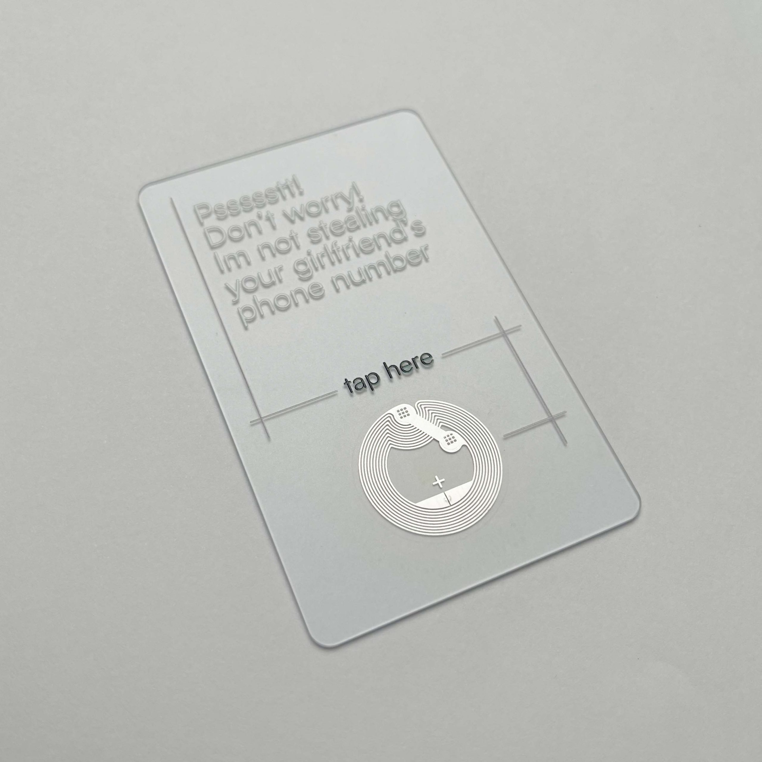 Custom Card PVC Transparent (Vertical) 01 nfc business card malaysia